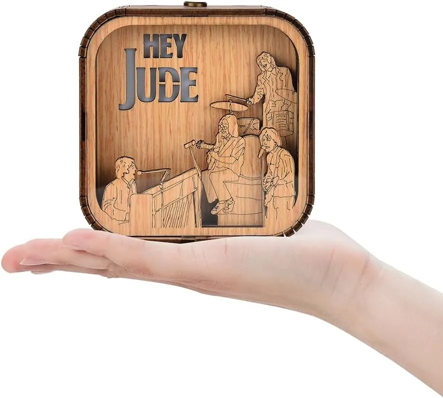 MissLiGarden Handmade Music Box, Vintage Wooden,Best Gifts for Wife Husband Girlfriend Boyfriend Girl Boy Son Daughter, Anniversary, Birthday, Valentine's Day (Hey Jude)
