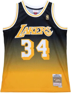 Mitchell & Ness Mens Fadeaway Swingman Crew Neck Athletic Tank Jersey 1996 Basketball Athletic - Black, Yellow