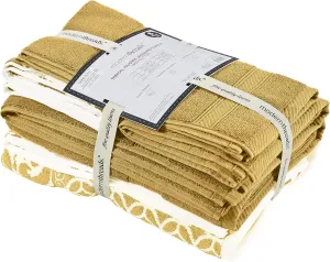 Modern Threads Trefoil Filigree 6-Piece Reversible Yarn Dyed Jacquard Towel Set - Bath Towels, Hand Towels, & Washcloths - Super Absorbent & Quick Dry - 100% Combed Cotton