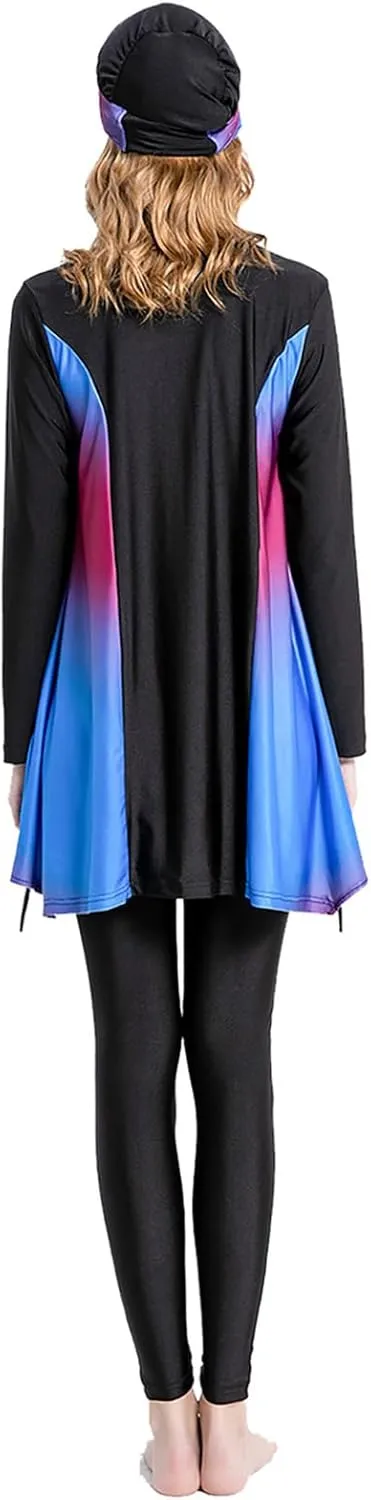 Modest Swimwear for Women Muslim Islamic Hijab Swimwear Burkini 3Pcs Arabic Swimming Costume Long Sleeve Beachwear