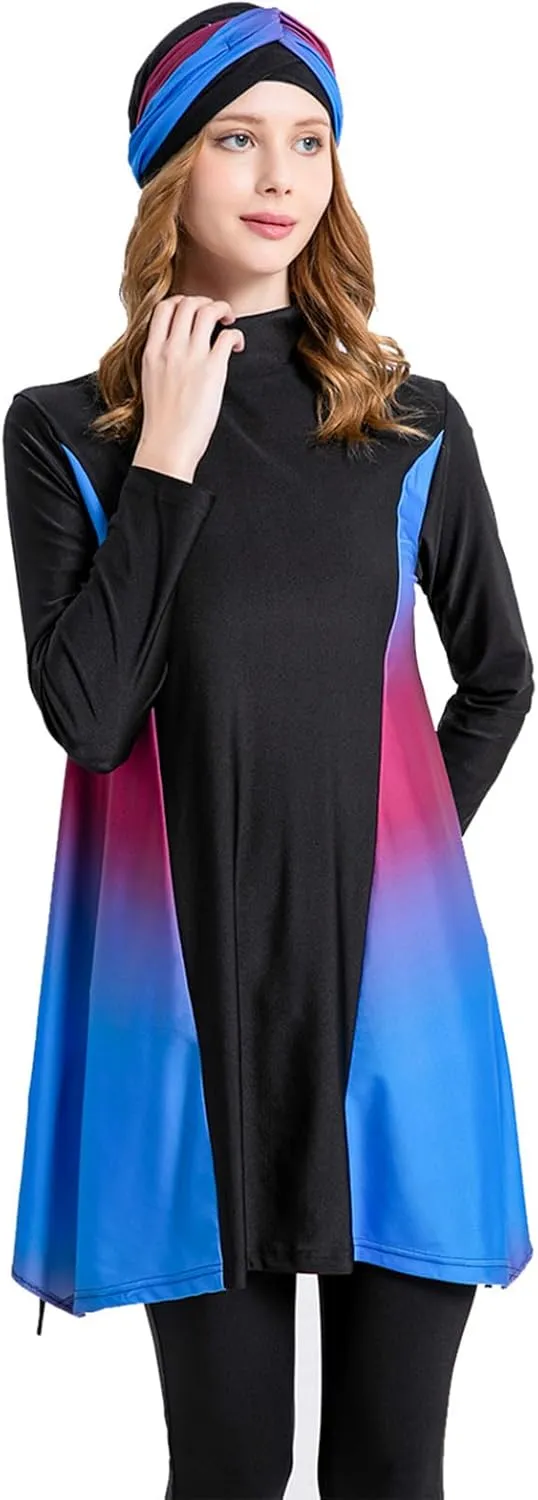 Modest Swimwear for Women Muslim Islamic Hijab Swimwear Burkini 3Pcs Arabic Swimming Costume Long Sleeve Beachwear