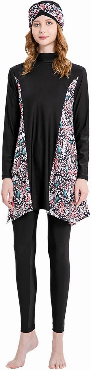 Modest Swimwear for Women Muslim Islamic Hijab Swimwear Burkini 3Pcs Arabic Swimming Costume Long Sleeve Beachwear