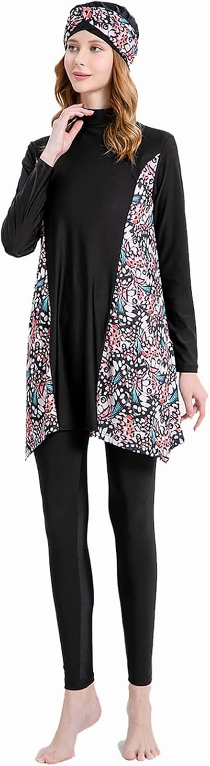 Modest Swimwear for Women Muslim Islamic Hijab Swimwear Burkini 3Pcs Arabic Swimming Costume Long Sleeve Beachwear