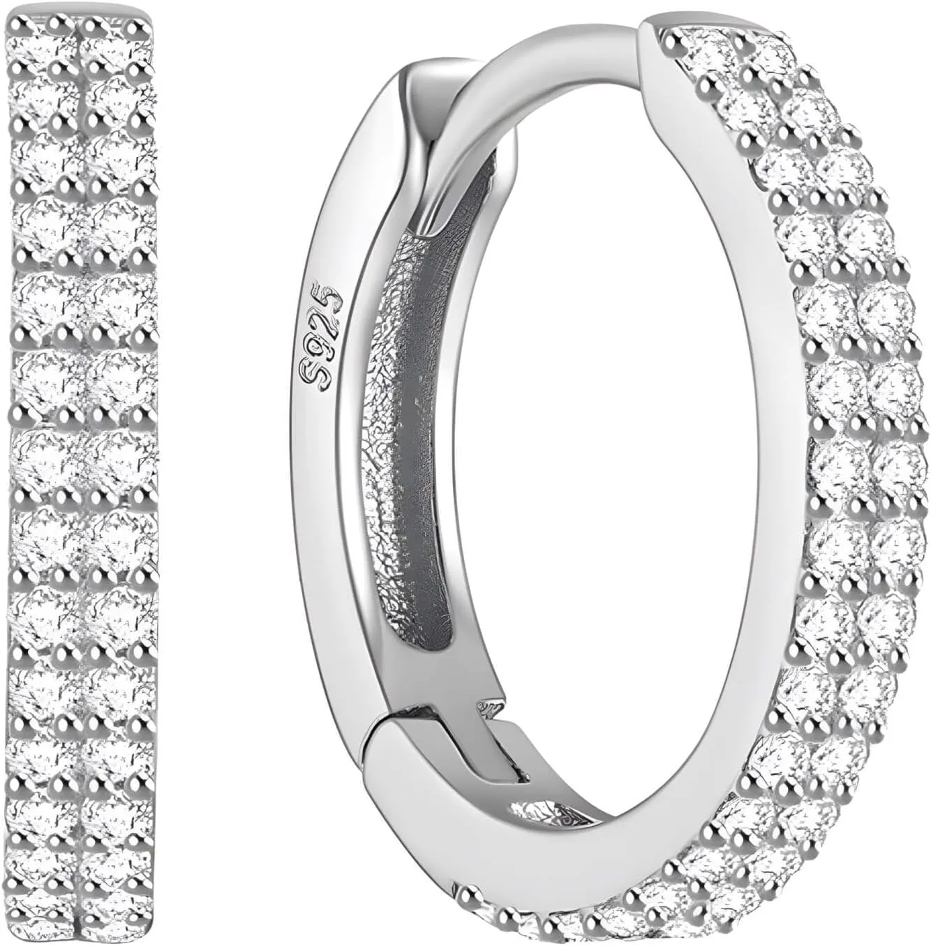 Moissanite Hoop Earrings, 1.0ct D Color Round Cut Lab Created Diamond in Sterling Silver Huggie Earrings Earrings for Women Gifts,Ideal Gifts for Any Occasion