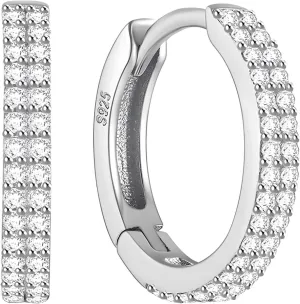 Moissanite Hoop Earrings, 1.0ct D Color Round Cut Lab Created Diamond in Sterling Silver Huggie Earrings Earrings for Women Gifts,Ideal Gifts for Any Occasion