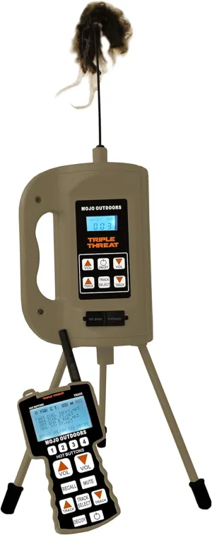MOJO Triple Threat E-Caller & MOJO Triple Threat 2 Bag – Complete Hunting System Caller with 80 Sounds & Matching Carry Bag - Sold Separately