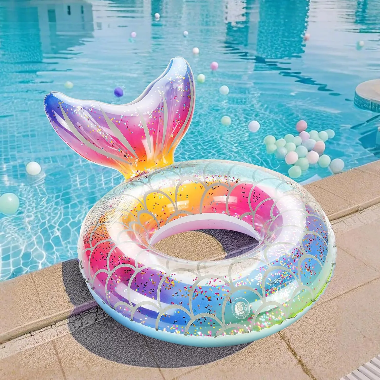 MoKo Inflatable Swimming Ring, Cute Pool Float Tube Decorations Swim Tubes Outdoor Pool Beach Water Floats Party Supplies Floaties