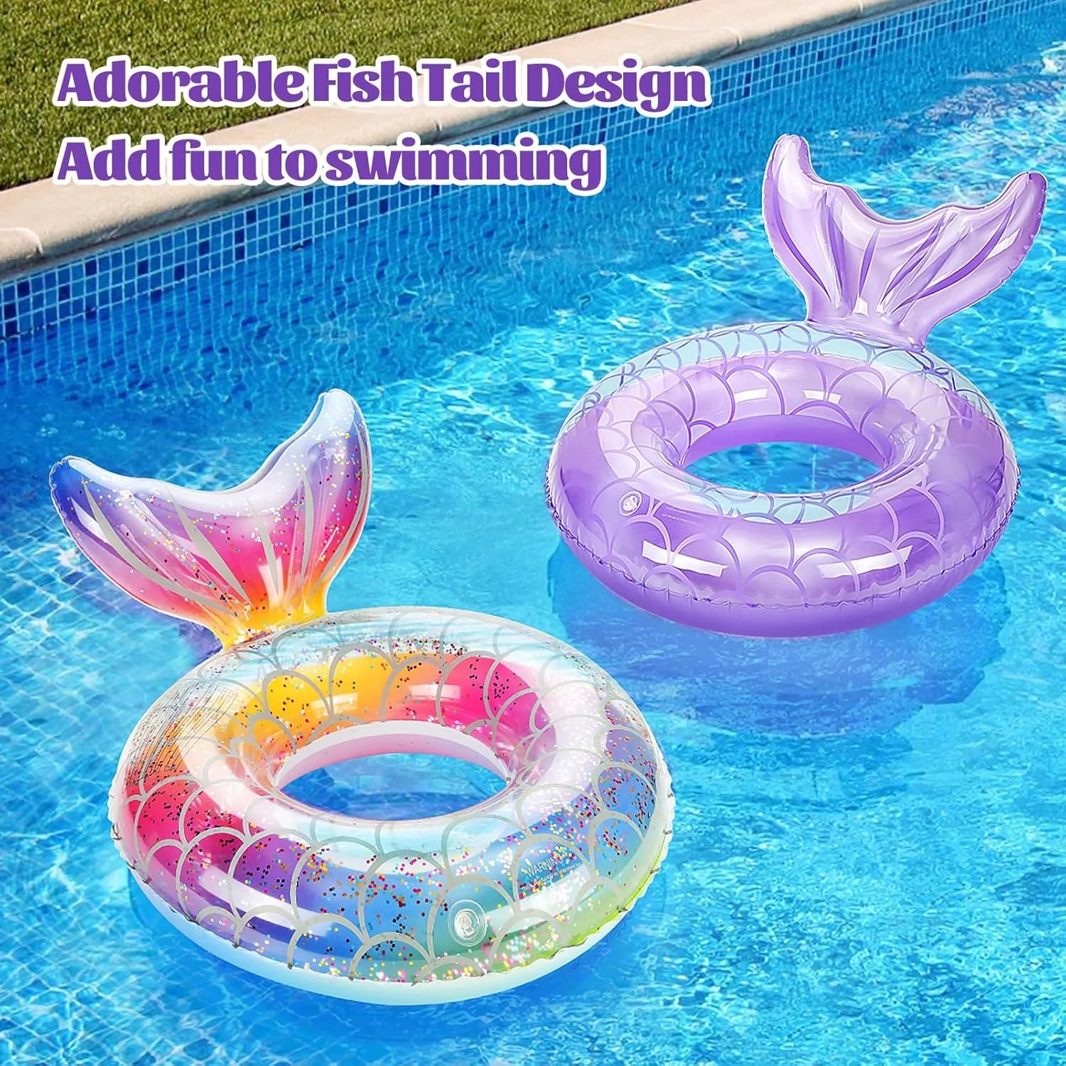 MoKo Inflatable Swimming Ring, Cute Pool Float Tube Decorations Swim Tubes Outdoor Pool Beach Water Floats Party Supplies Floaties