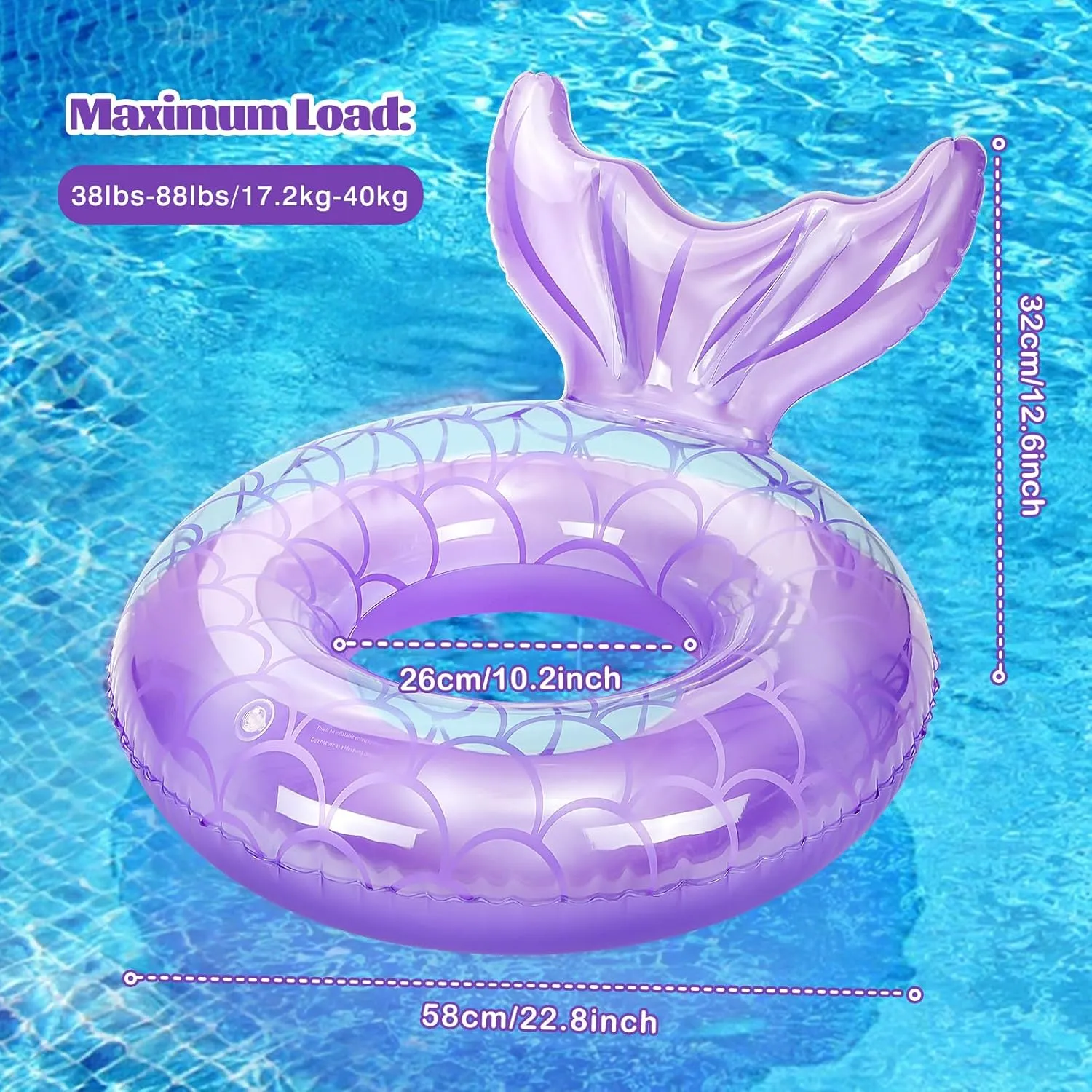 MoKo Inflatable Swimming Ring, Cute Pool Float Tube Decorations Swim Tubes Outdoor Pool Beach Water Floats Party Supplies Floaties