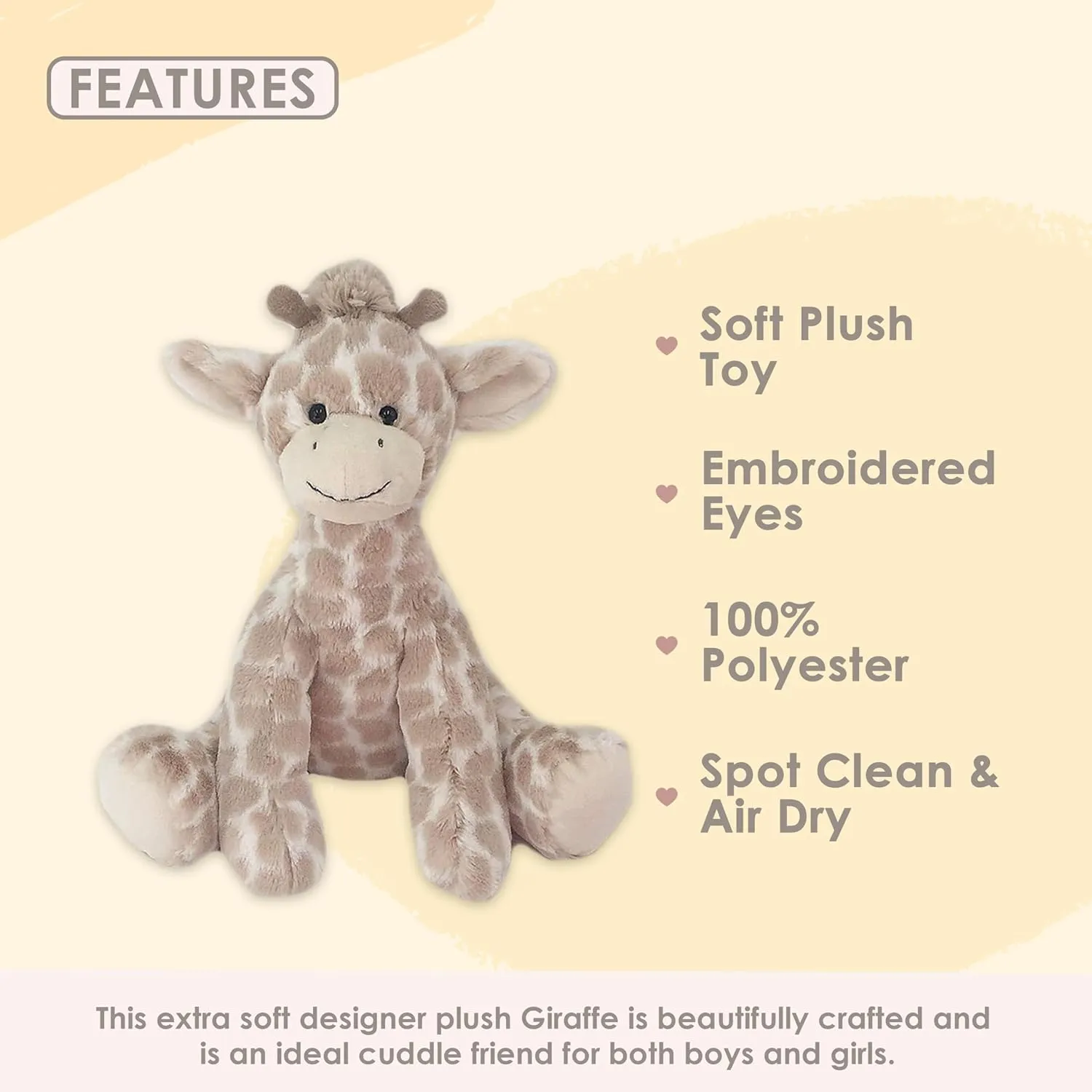 Mon Ami Gentry The Giraffe Stuffed Animal – 12”, Soft Stuffed Toy Plushies for Babies/Toddlers, Gifts for Kids of All Ages, Zoo Animals