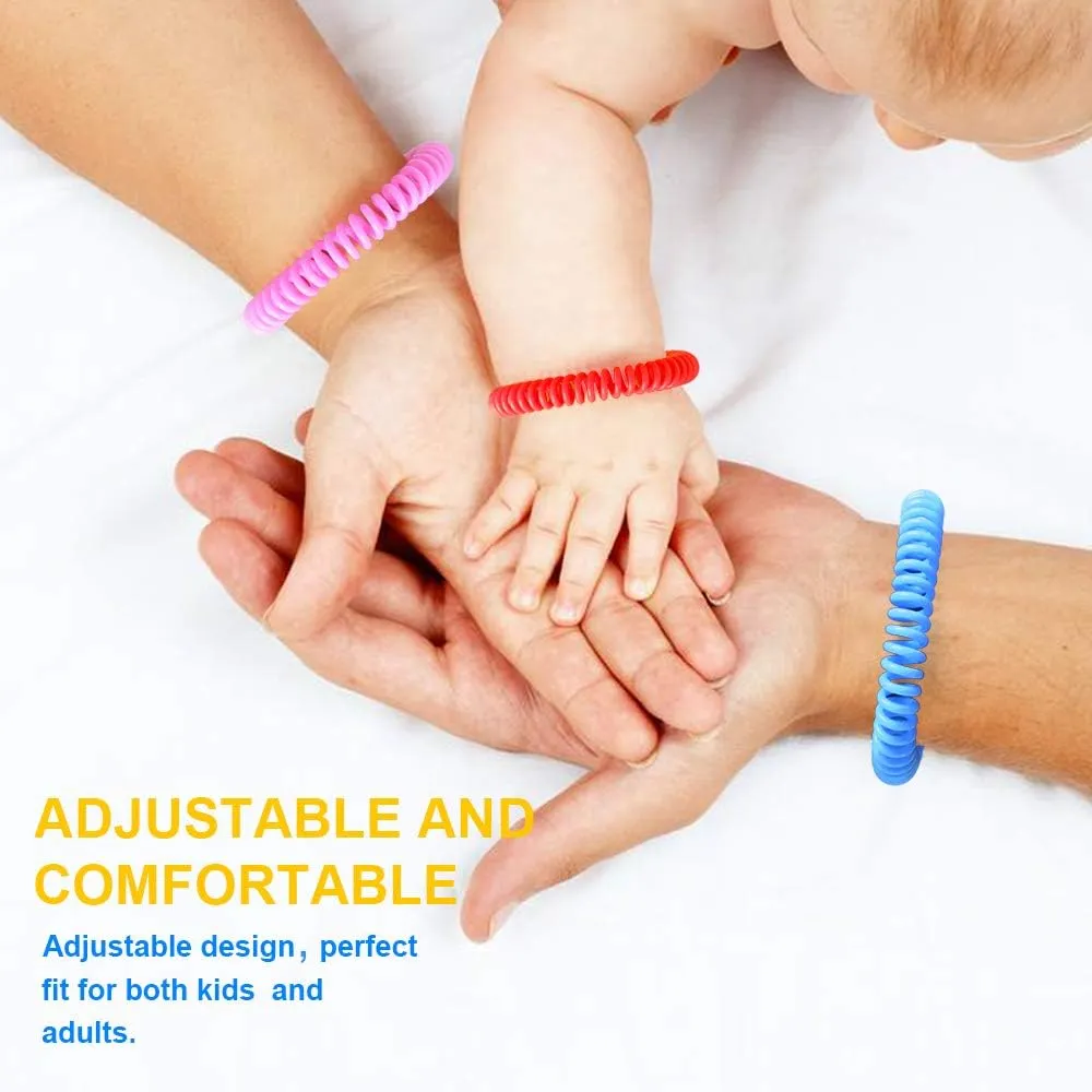 Mosquito Bracelets, 60 Pack Individually Wrapped, DEET Free, Natural and Waterproof Band