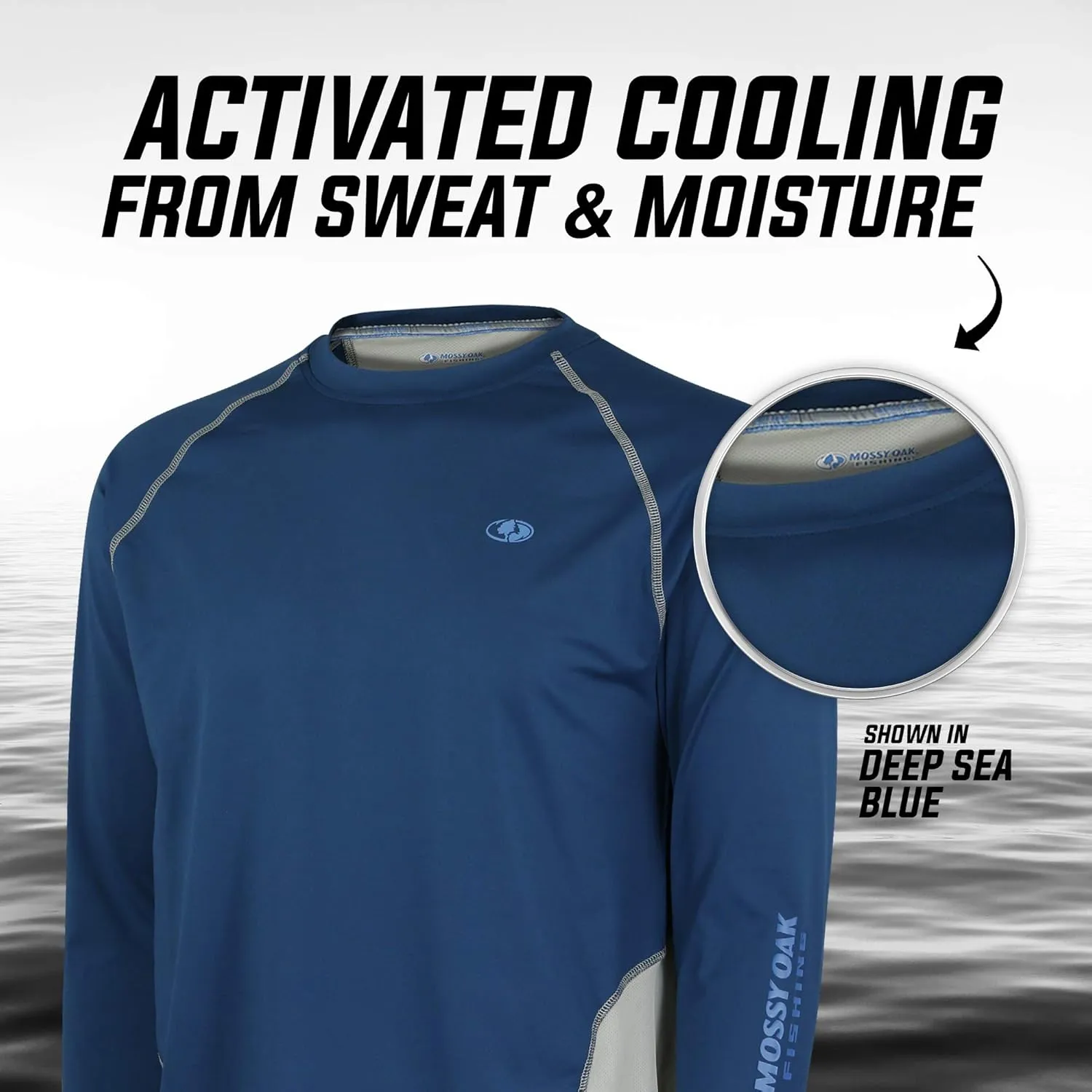 Mossy Oak Men's Fishing Shirts Long Sleeve with UPF 40  Sun Protection