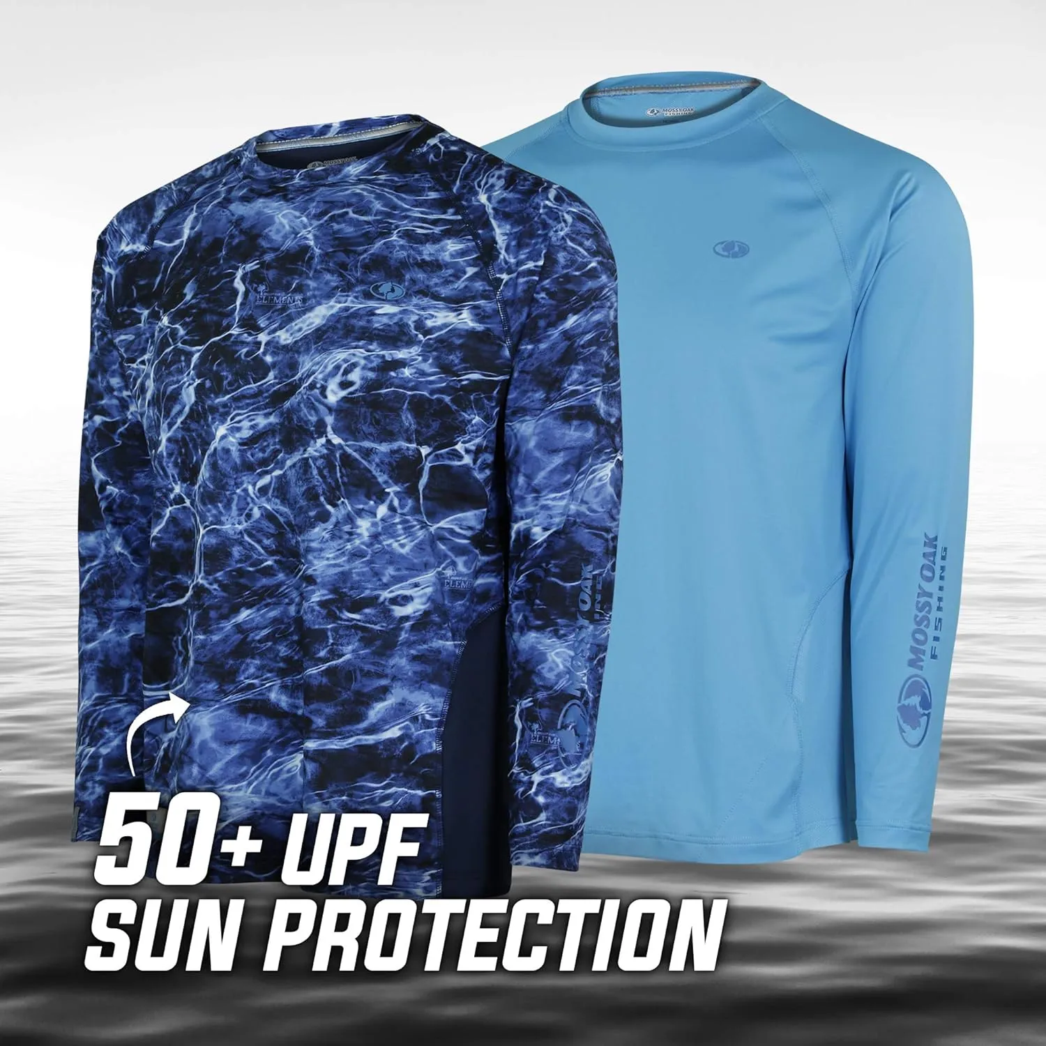 Mossy Oak Men's Fishing Shirts Long Sleeve with UPF 40  Sun Protection