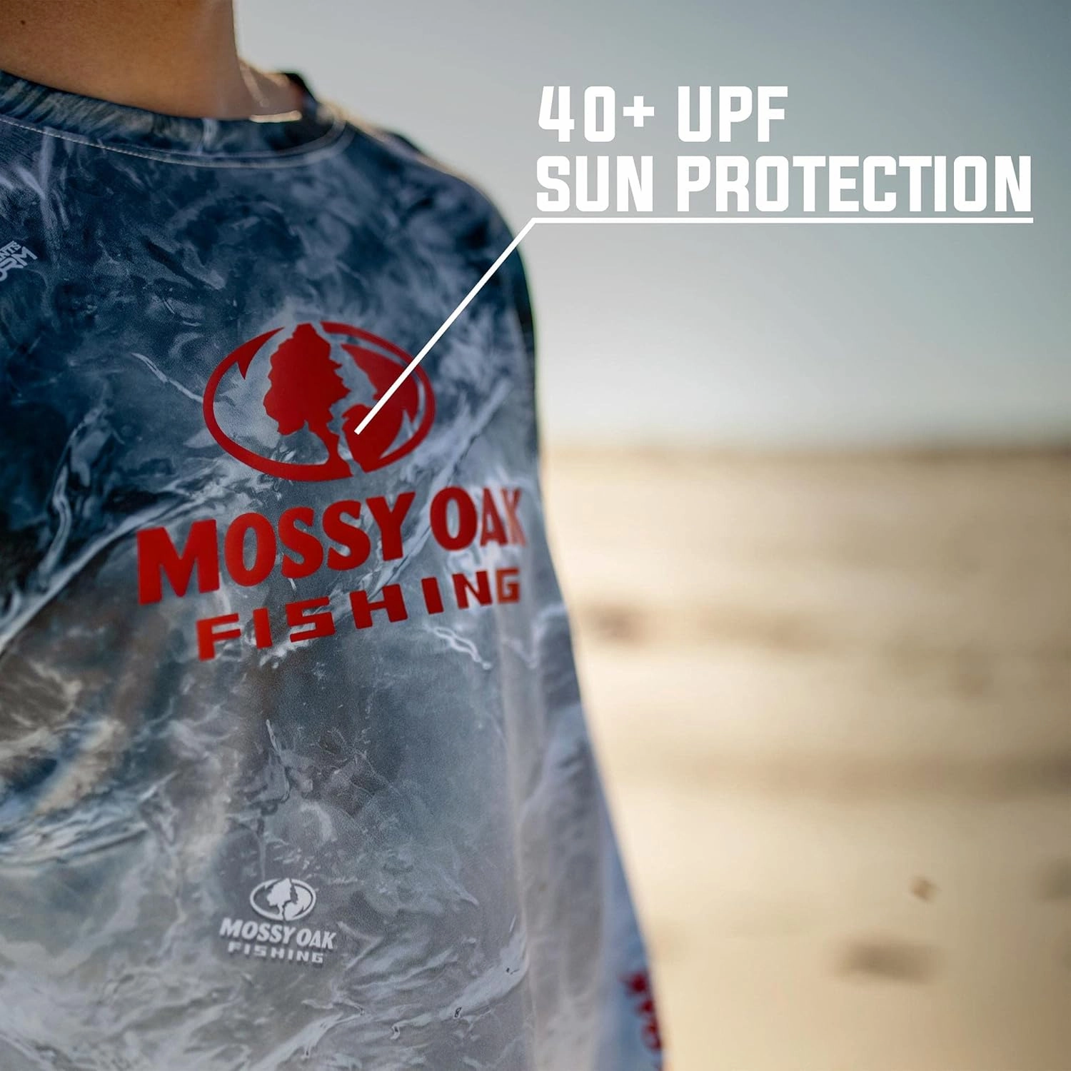 Mossy Oak Men's Patriotic Fishing Shirts Long Sleeve with Sun Protection