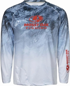 Mossy Oak Men's Patriotic Fishing Shirts Long Sleeve with Sun Protection