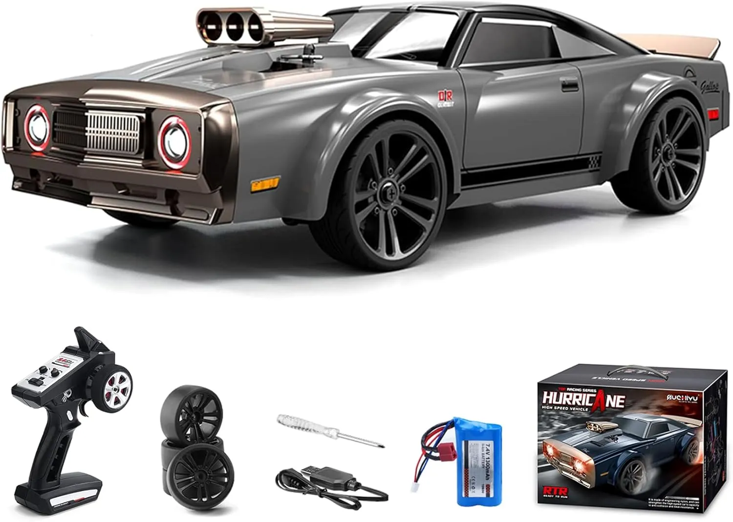 Mostop RC Drift Car, 1:16 Scale 2.4Ghz Remote Control Car for Kids, 35KM/H High Speed Sport Racing Vehicle with Lights, 4WD RC Truck for Drift and Racing, Electric Vehicle for Adults Birthday Gift