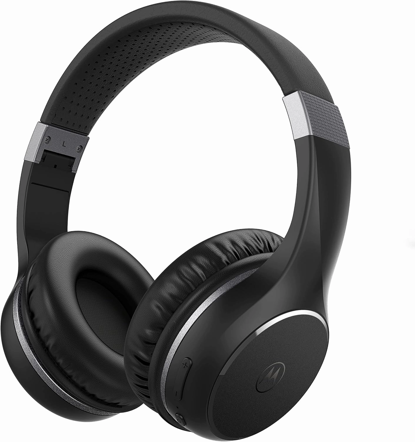 Motorola Sound Moto XT220 Bluetooth Wireless Headphones with Microphone, in-Line Control for Calls - Foldable Over-Ear Head Phones, Adjustable Headband, Dynamic Bass, Clear Sound - Black