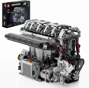 Mould King 10087 L4 Engine Model Kit Build Your Own STEM Mini L4 Model Engine Building Blocks Sets That Works for Adults and Kids Age 14 , 1787Pcs