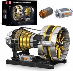 Mould King 10141 Engineering Motor Building Set, The Aircraft Engine Building Block with Battery Box, STEM Assembly Engine Model Toys for Kids/Adult 8  (2256 Pieces)