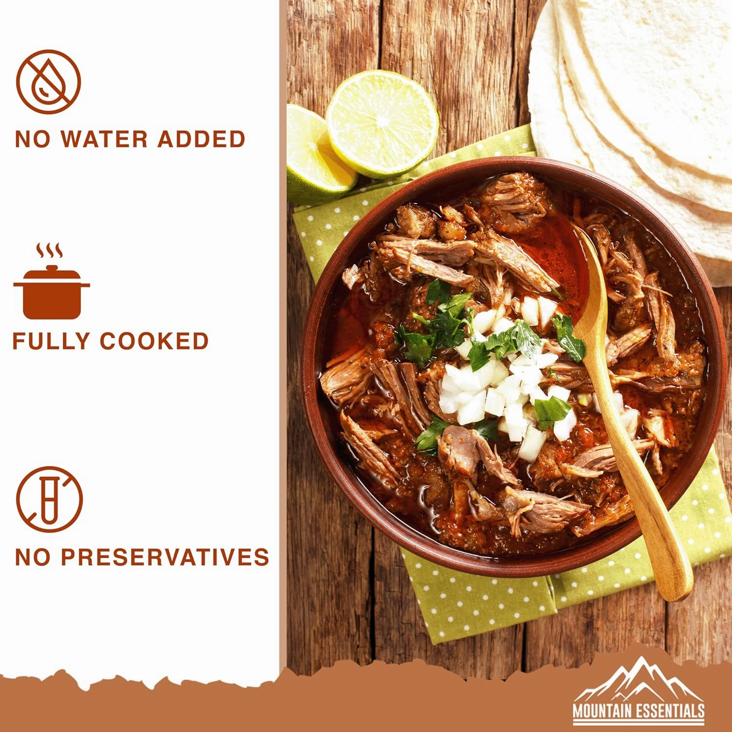 MOUNTAIN ESSENTIALS All Natural Fully Cooked Ready to Eat Canned Beef 28 Oz Gluten Free | No Carbs | No Water Added | No Artificial Ingredients Daily Survival & Emergency Food For Camping Pack of 6