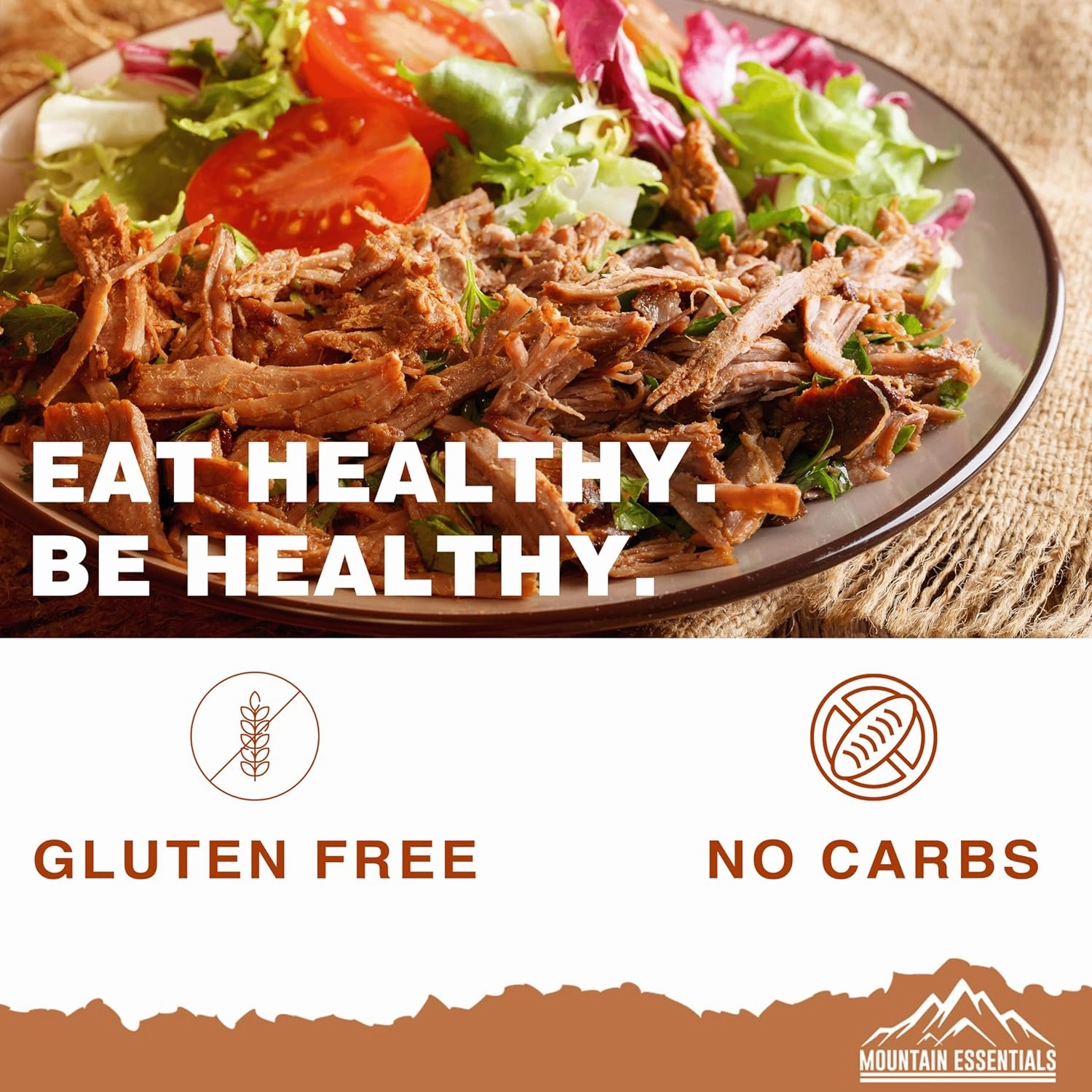 MOUNTAIN ESSENTIALS All Natural Fully Cooked Ready to Eat Canned Beef 28 Oz Gluten Free | No Carbs | No Water Added | No Artificial Ingredients Daily Survival & Emergency Food For Camping Pack of 6