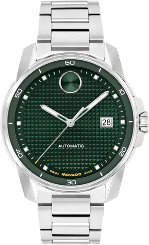 Movado Bold Verso Men’s Automatic Watch – 41 mm Case, Stainless Steel Bracelet, Self-Winding, Elegant Design, Gift for Him
