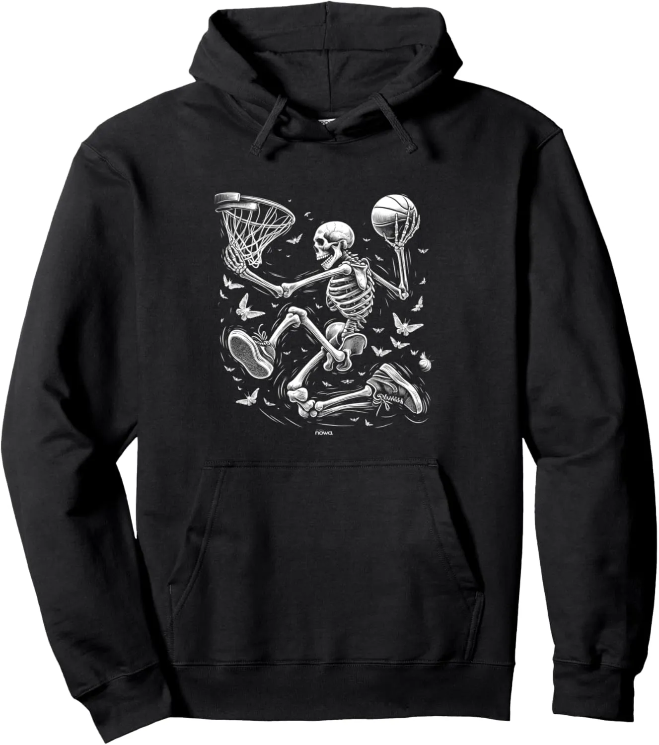 MR. BONES SLAM DUNK AND FIREFLIES BLANK BONES BASKETBALL Pullover Hoodie