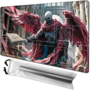 MTG Playmat 24” x 14”, Magic Playmat with Zones, Fits MTG Foundations, Poké, TCG, Yu-Gi-Oh!, Lorcana & Middle Earth Card Mat, Ultra Pro Quality, Free Storage Bag (God of Death Zone)