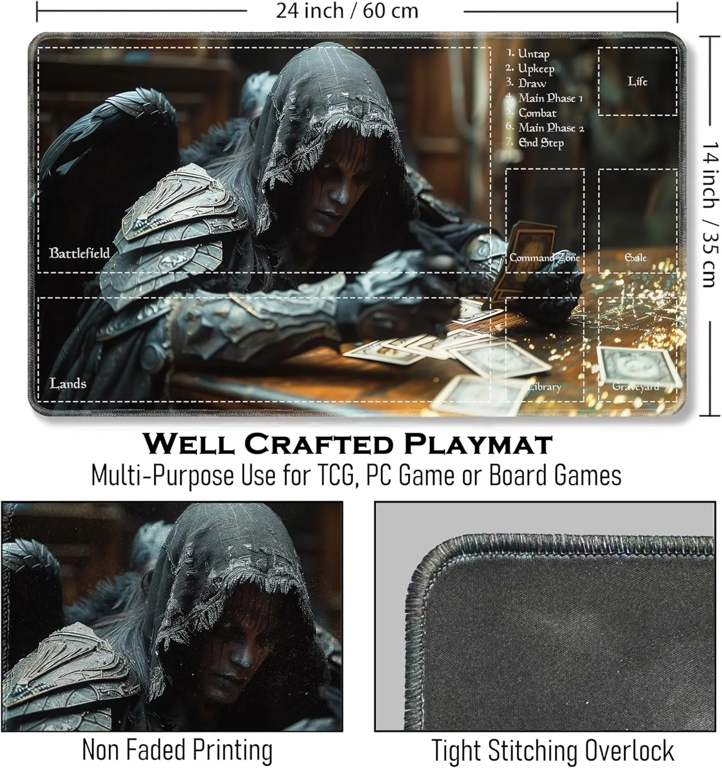 MTG Playmat 24” x 14” – Unique Artwork Playmat with Zones, Fits MTG Foundations, Poké, TCG, Yu-Gi-Oh!, Lorcana & Middle Earth Card Mat, Ultra Pro Quality, Free Storage Bag (The Painter Zone)