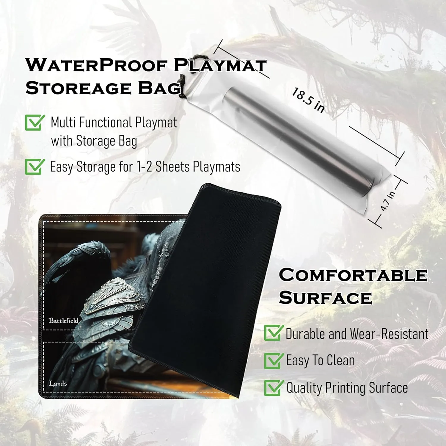 MTG Playmat 24” x 14” – Unique Artwork Playmat with Zones, Fits MTG Foundations, Poké, TCG, Yu-Gi-Oh!, Lorcana & Middle Earth Card Mat, Ultra Pro Quality, Free Storage Bag (The Painter Zone)