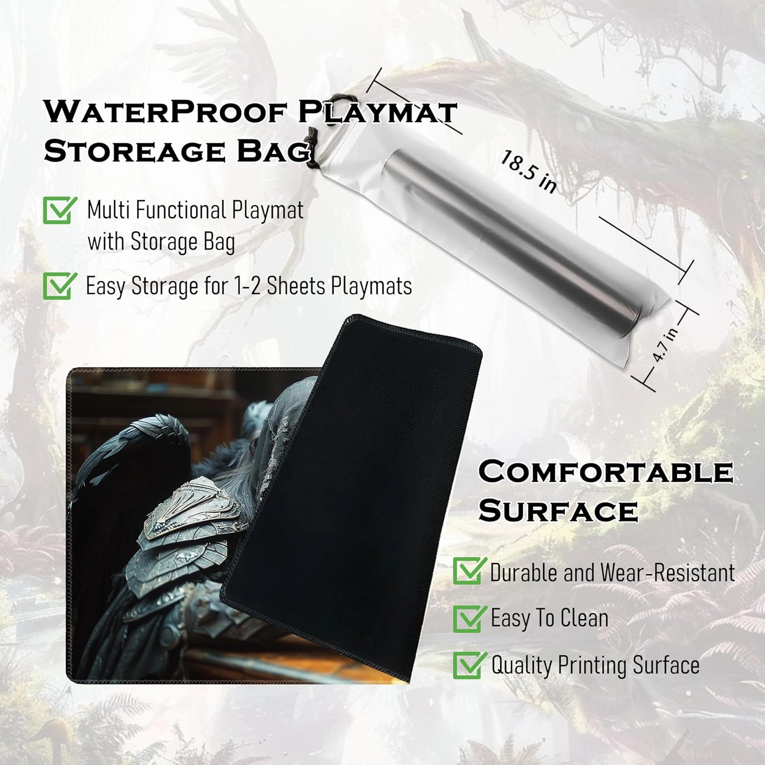 MTG Playmat 24” x 14” – MTG Unique Artwork Playmat with Zones, Fits MTG Foundations, Poké, TCG, Yu-Gi-Oh!, Lorcana & Middle Earth Card Mat, Ultra Pro Quality, Free Storage Bag (The Painter)