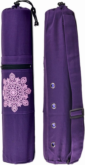 Muka Yoga Mat Carrier with Air Holes, Cotton Exercise Bag with Drawstring and Adjustable Strap