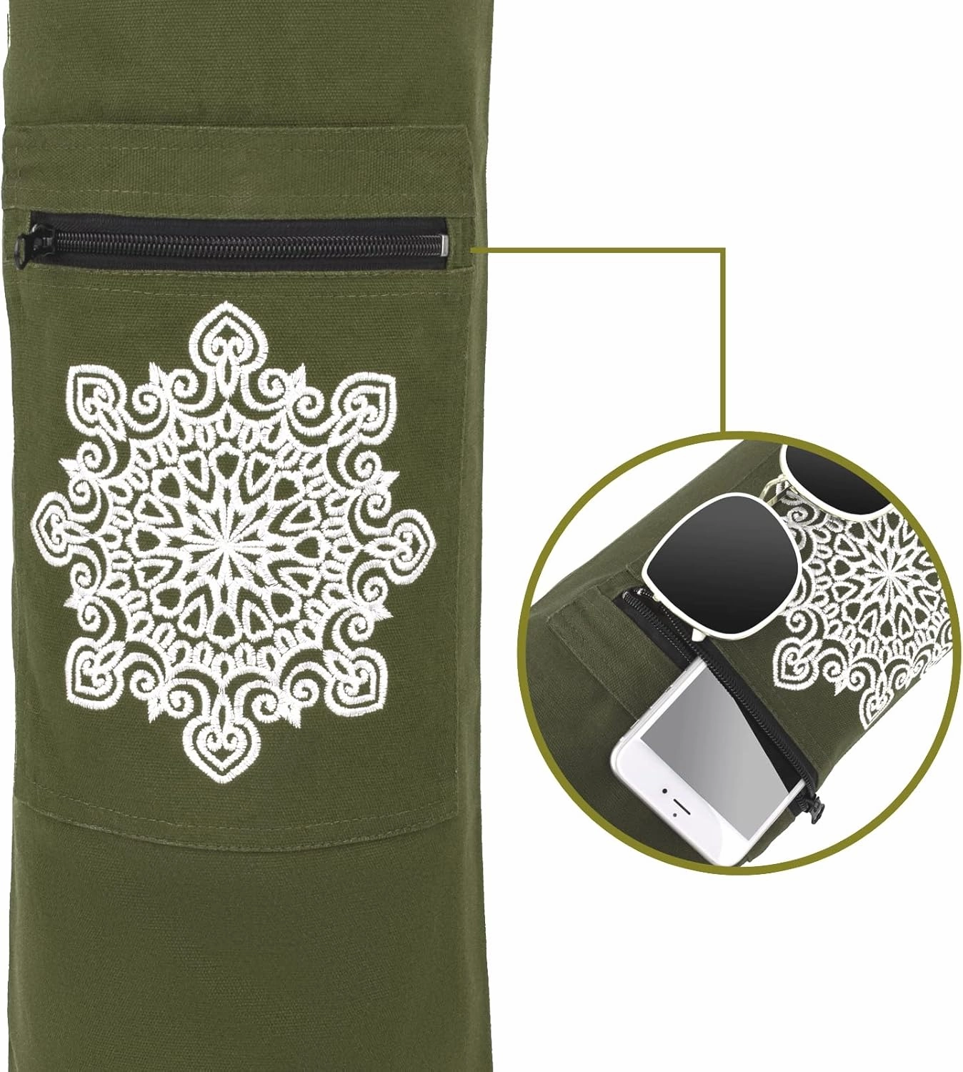 Muka Yoga Mat Carrier with Air Holes, Cotton Exercise Bag with Drawstring and Adjustable Strap