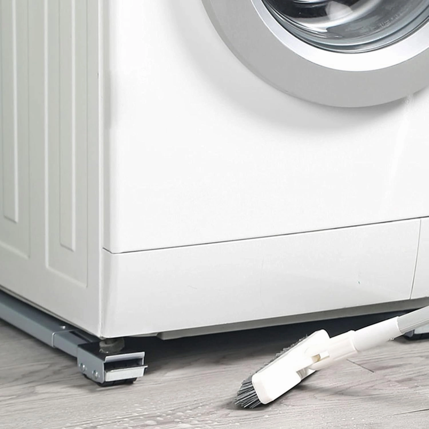 Multi-Functional Washing Machine Stand,Adjustable Base Mobile Furniture Dolly Roller with 24 Wheels,for Mini Fridge,Washing,Dryer,Max Load 661LB(300KG) (Color : White, Size : 4pcs)