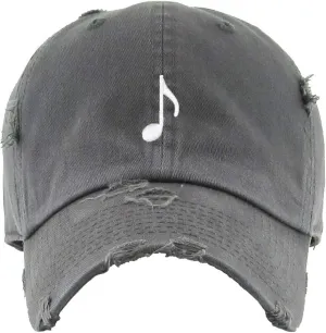 Music Note Vintage Baseball Cap Embroidered Cotton Adjustable Distressed Dad Hat