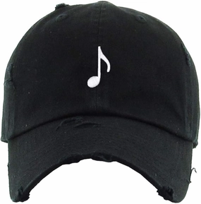 Music Note Vintage Baseball Cap Embroidered Cotton Adjustable Distressed Dad Hat