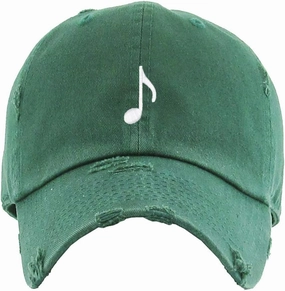Music Note Vintage Baseball Cap Embroidered Cotton Adjustable Distressed Dad Hat