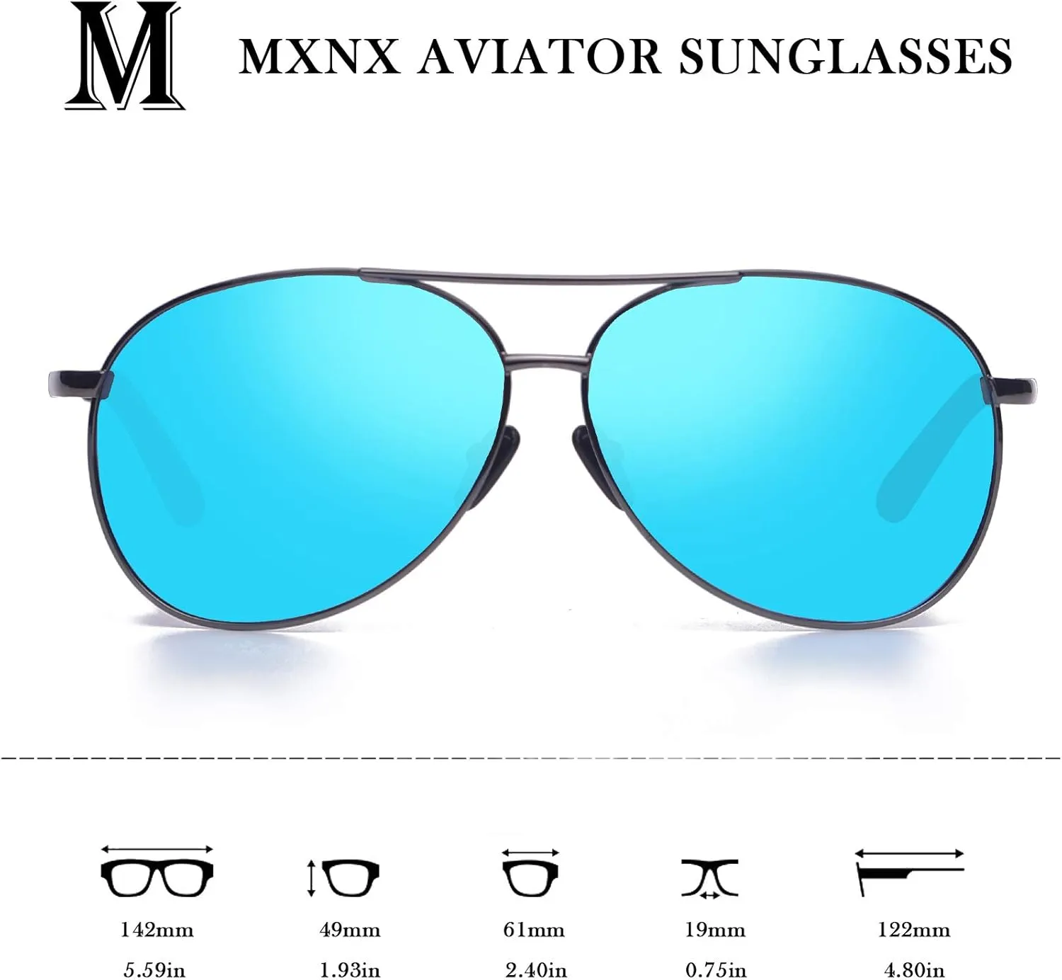 mxnx Aviator Sunglasses for Men Polarized Women UV Protection Lightweight Driving Fishing Sports Unisex glasses MX208