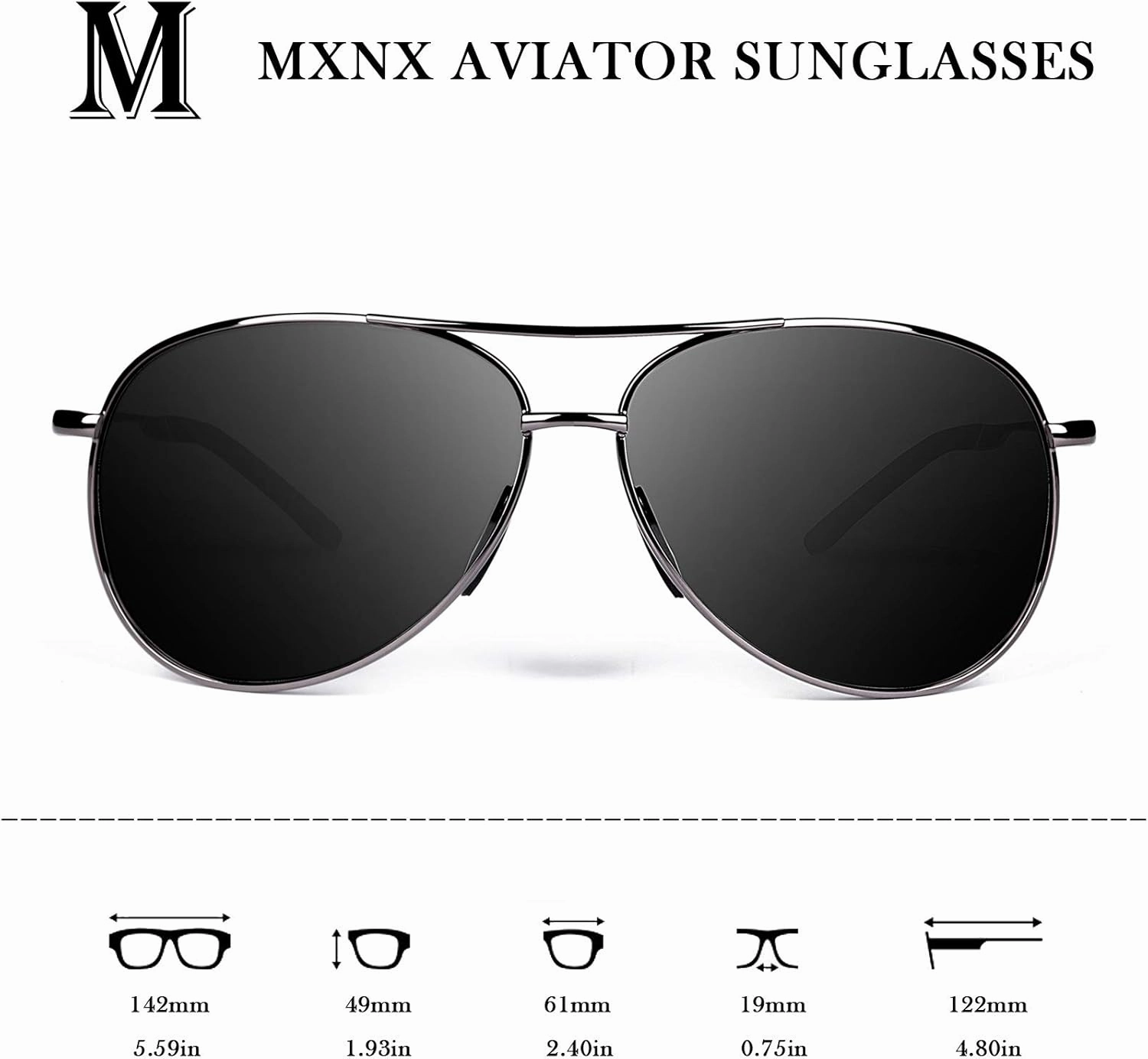 mxnx Aviator Sunglasses for Men Polarized Women UV Protection Lightweight Driving Fishing Sports Unisex glasses MX208