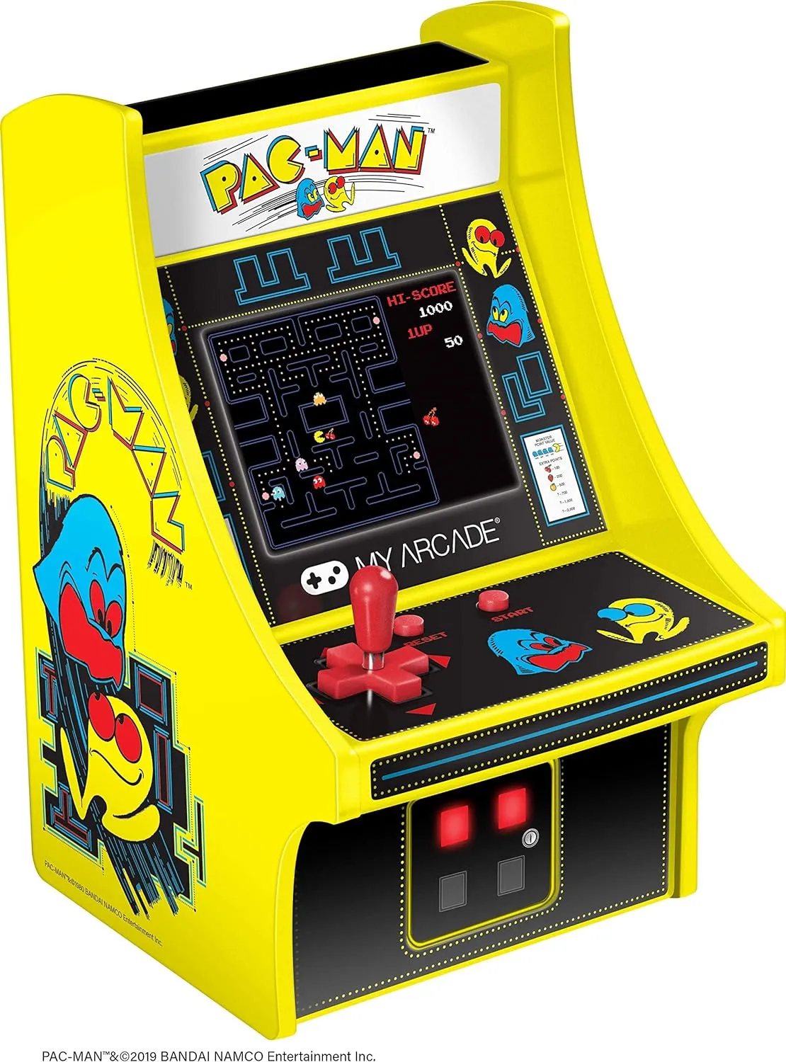 My Arcade DGUNL-3220 Micro Player Mini Arcade Machine Pac-Man Video Game, Fully Playable,6.75 Inch Collectible,Color Display, Speaker,Volume Buttons, Headphone Jack,Battery or Micro USB Powered, Black