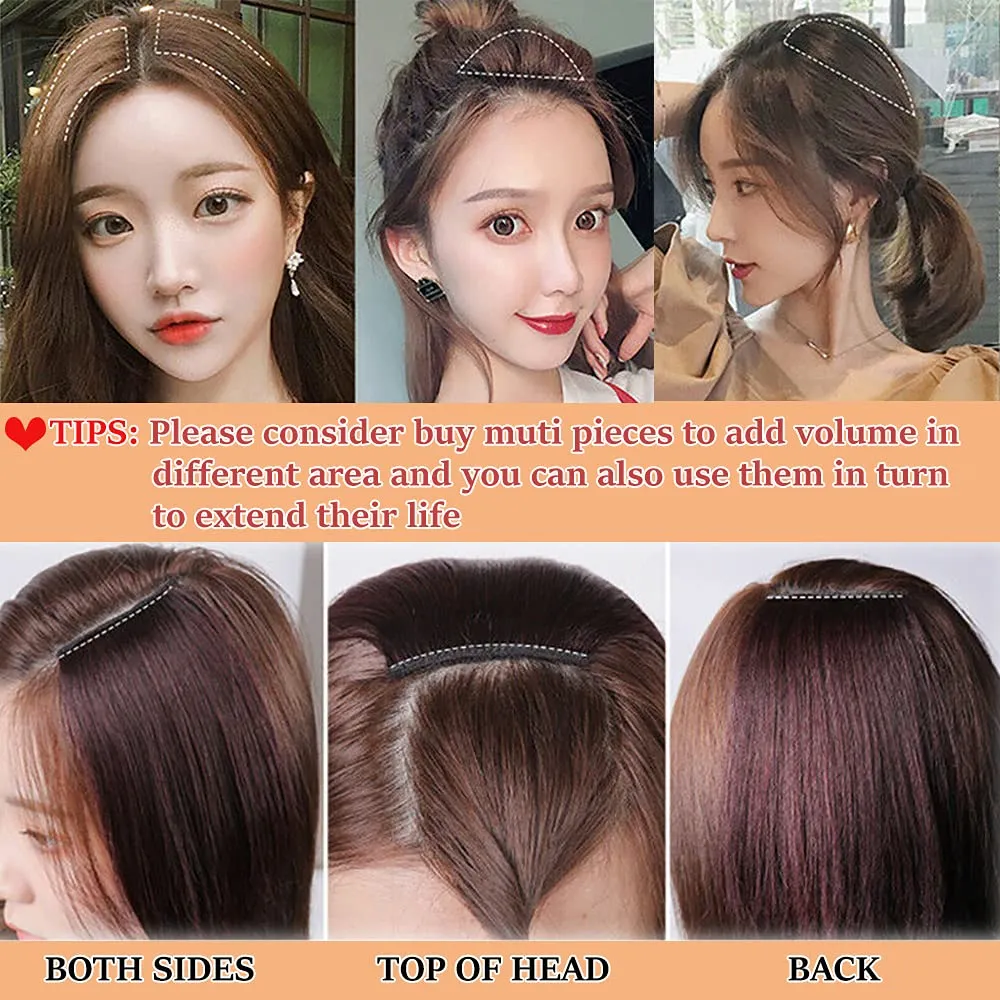 MY-LADY 2PCS Invisible Clip in Mini Hair Extensions for Short Hair Wiglets Hairpieces for Thinning Hair 6 Inch Natural Black Short Extension Hair Clips Real Hair