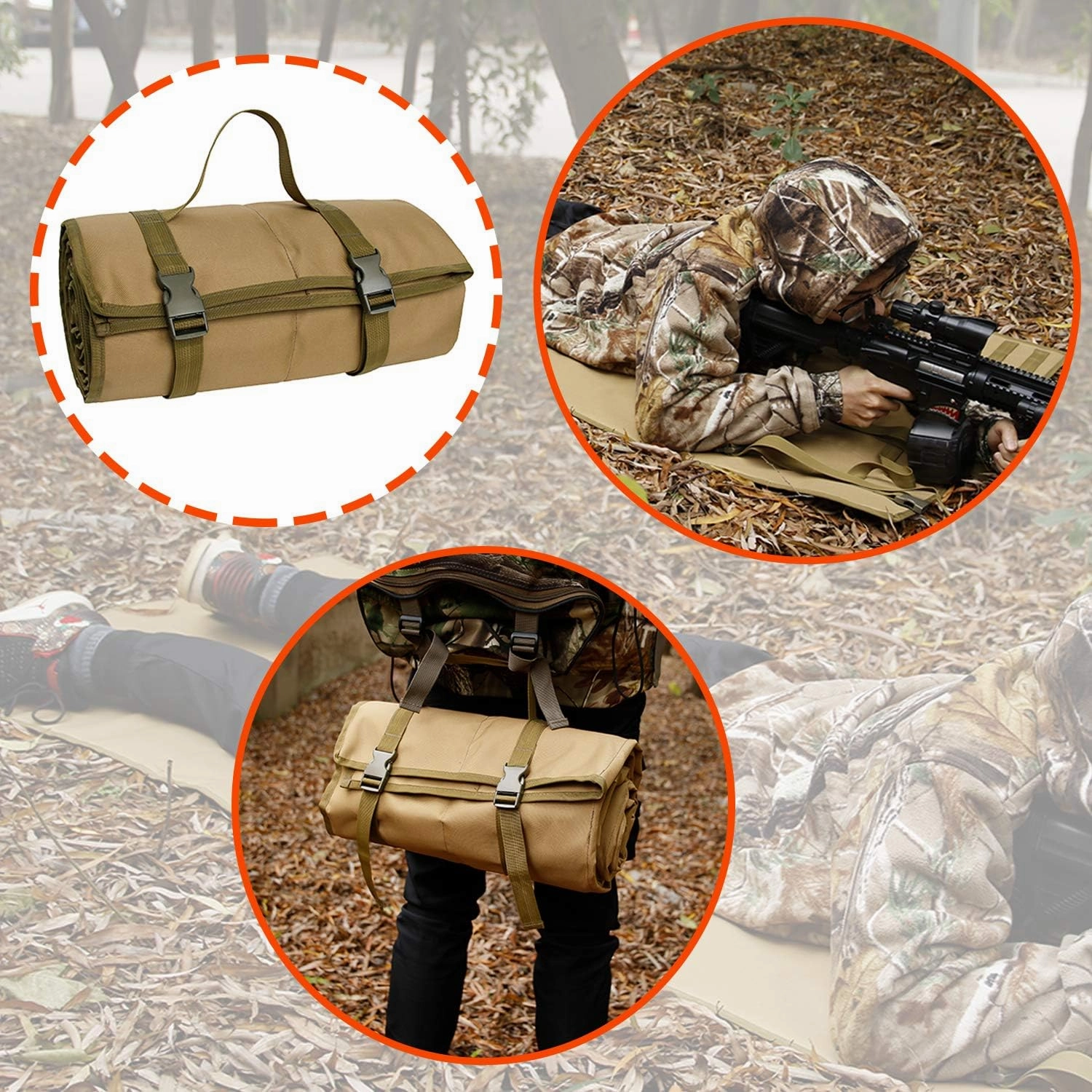 MYDAYS Tactical Roll Up Padded Shooting Mat,Non-Slip Durable Shooting Rest Hunting Accessories,Hunting Mats for Shooters