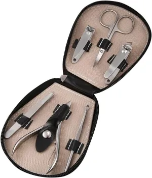 Nail Clippers Kit Stainless Steel Manicure Clippers Nail Clippers Set Portable 8 Pieces Red Man and Woman Nail Scissors Set (Red)