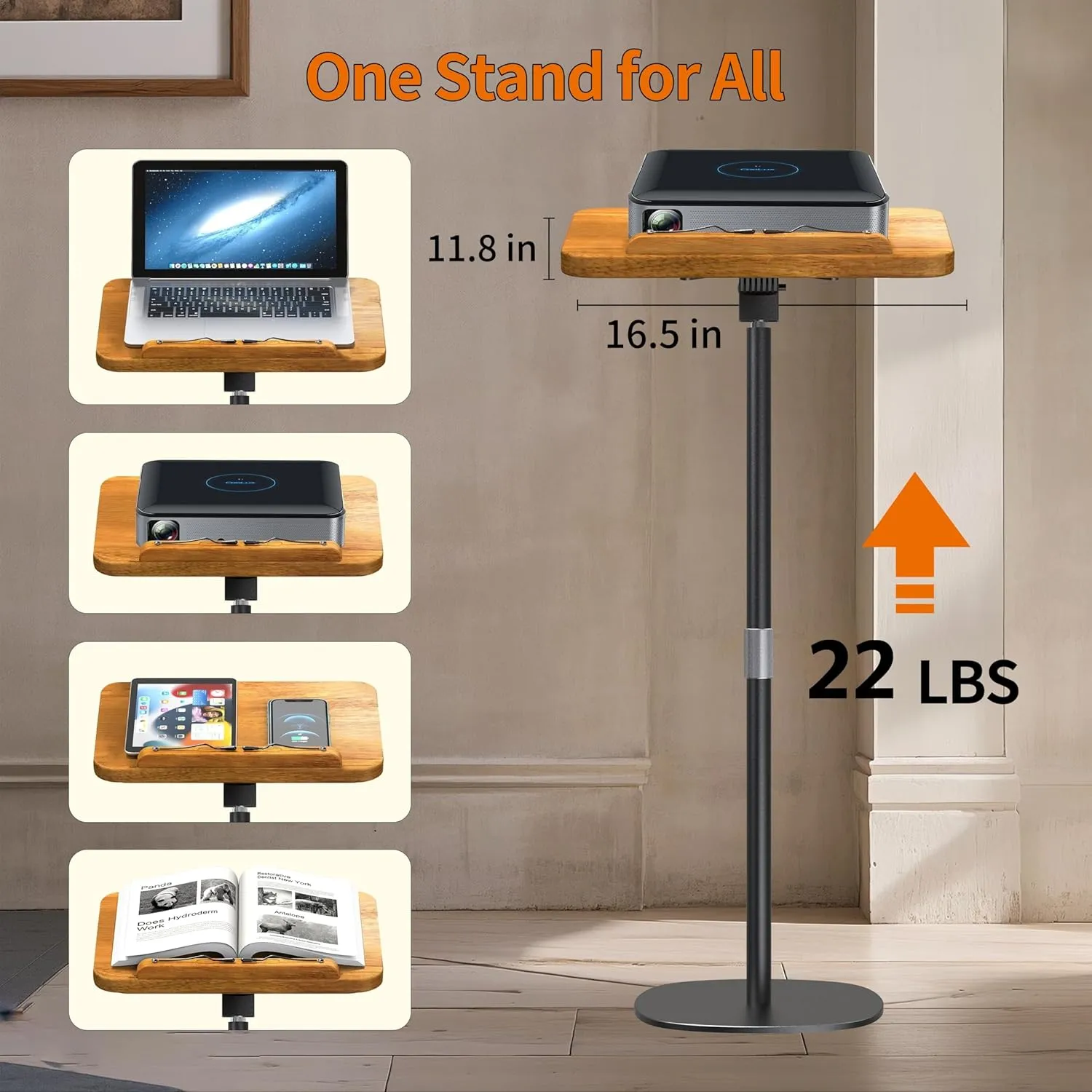 NAMON 2-in-1 Dual-Use Music Stand & Tabletop Stand, Heavy Duty Solid Wooden Music Stand for Sheet Music, Adjustable Height & Angle, With Page Paper Clip, Ideal for Violin Guitar Piano Players
