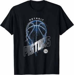 NBA Detroit Pistons Lightning Bolt Basketball Logo T-Shirt