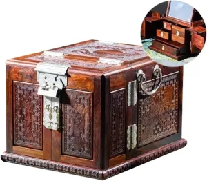 Necklace Organiser Jewelry Boxes Storage Velvet Drawer Bracelet Earrings Display Stand Wood Jewelry Box Organizer With Mirror Ring Necklace Earring Jewellery Box Necklace Jewellery Box(Type-E)