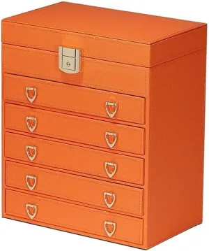 Necklace Organiser Organizer Bangles Tray Display Portable Women Accessories Storage Drawer Jewelry Box Velvet Ring Necklace Earrings Jewelry Boxes（27*19*33cm） Earring Jewellery Box Necklace Jewellery