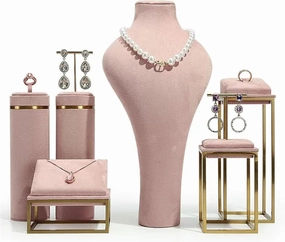 Necklace Display Holder Jewelry Display Set for Selling Necklaces, Pendants, Earrings, and Chains, 6 Pcs Necklace Bust Mannequin for Boutique, Retail, Small Business, Trade Show Jewellery Stand Holder