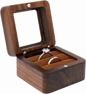 Necklace Organiser Pendant Necklace Ring Earring Display Packaging Case With Velvet Real Walnut Wood Jewellery Box Earring Jewellery Box Necklace Jewellery Box(Type-E)