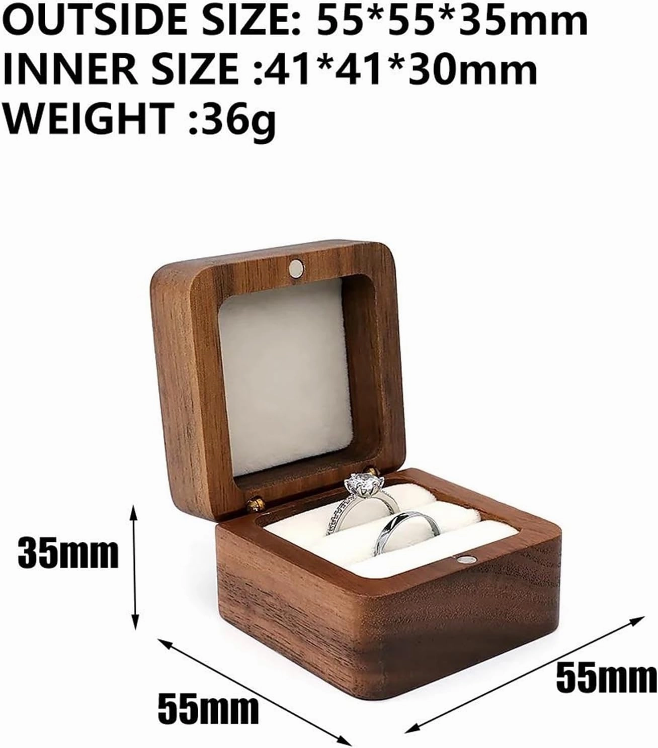Necklace Organiser Pendant Necklace Ring Earring Display Packaging Case With Velvet Real Walnut Wood Jewellery Box Earring Jewellery Box Necklace Jewellery Box(Type-E)